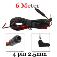 (6 Meters 4pin) Car Rear View Camera Wire Cable Line 4 PIN 5 PIN  TO 2.5MM For Car DVR or Handheld GPS  6/10/15/20 Meter Reversing image