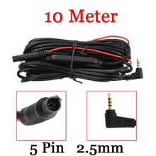 (10 Meters 5 pin) Car Rear View Camera Wire Cable Line 4 PIN 5 PIN  TO 2.5MM For Car DVR or Handheld GPS  6/10/15/20 Meter Reversing image