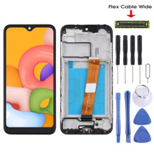 Pour Samsung pour Galaxy A01 SM-A015M LCD (câble large) avec cadre (noir)