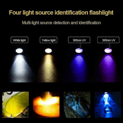 Professionel 4-i-1 LED-lommelygte til identifikation af ædelsten - Gemologist Tool PP 1