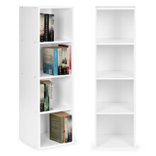 Librería moderna mueble blanco 4 estantes loft