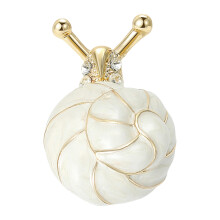 Unique Snail Shape Brooch With Vibranting Enamel Color-White