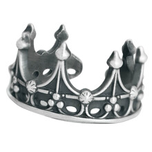 Practical Crown Open Ring Vintage Style Adjustable Size Alloy