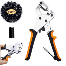 (6mm 100pcs, Black  Buckles) Professional Grommets Kit,Heavy Duty Grommet Pucher with Hole Punch and Eyelets