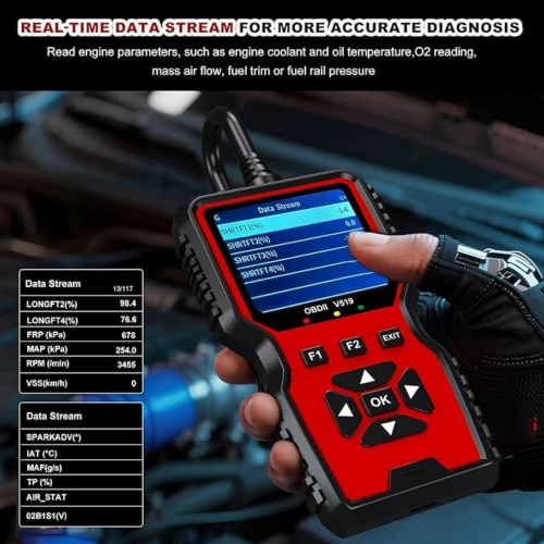V519 OBD2 Diagnostic Scanner Tool - Vechicle Check Engine Light Code Reader with Battery Voltage Tester, I/M Readiness, Reset, and Code Er_M 2