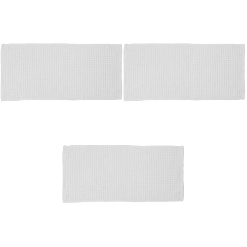 3Pièces Serviettes En Coton Absorbantes Blanches Pour Salle De Bain 1