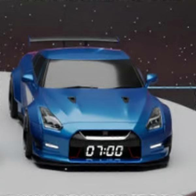 Ceas deșteptător super-LED cu efecte de iluminare, decorare dormitor pentru pasionații de mașini și copii-negru_M