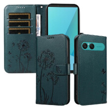 Compatible with Sony Xperia 10 VII Flip Case with Card Slots And Wrist Strap Dandelion Print Leather Phone Case Stylish And Protective
