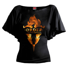 (M, Black) Harry Potter Womens/Ladies The Order Of The Phoenix Back Print Boat Neck T-Shirt
