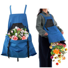 Ernteschrze, Schrze mit Taschen Wasserdichte Obstpicker Kleidung CrossoverRckengartenschrze mit gro?en Taschen fr Frauen und Mnner Blau