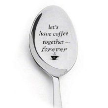 (3PCS)Coffee Spoons Let's Have Coffee Together Forever Engraved Spoon Gift For Lover Friends
