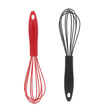 Silicone Whisk 2 Pack Red And Black 10" Upgraded Kitchen Silicone Whisk Balloon Set Sturdy Egg Beater Baking Tools