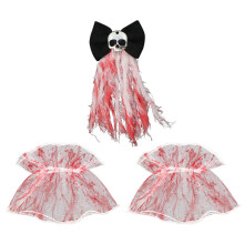 Halloweenska svadobná ozdoba hlavy, retro ruža, gotický náramok z tmavej čipky, svadobný outfit s duchmi, vtipné šaty, vhodné n