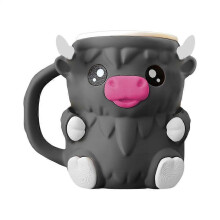 (Black)Ice Cream Holder Highland Cow Ice Cream Holders Sleeves Spill-Proof Beer Can Cup compatible with Freezer Dessert Soda Outdoor Trips