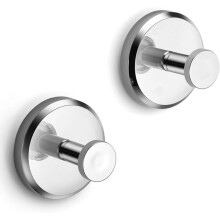 2Pcs Suction Cup Hooks Storage Hangers 11lbs Load-capacity Rust-Proof Polished