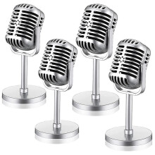 stuks Retro Microfoon Rekwisieten Model Vintage Microfoon Antieke Microfoon Speelgoed Microfoon Podiumtafel