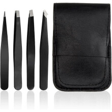 Professionele wenkbrauwpincet, set van 4 pincetten voor mannen en vrouwen, voor het verzorgen van gezichtshaar, het epileren van wenkb