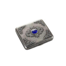 Vintage metal case, metal plated copper,18-20 capacity, surface imitation emerald ornament,gift box packaging