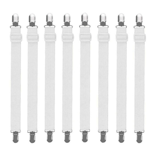8pcs/Set Elastic Sheet Clips Double End Clips Fixed Suspender