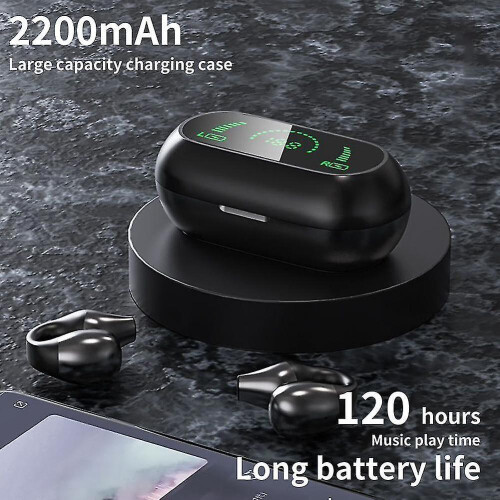 （black)Earclip Headphones Bluetooth Bone Conduction, Painless Comcompatible withtable Wireless Earbuds 2