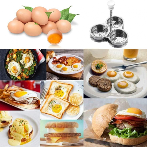 Egg Boiler Poached Egg Three Grid Stainless Steel Egg Boiler Egg Boiler Steamer 2