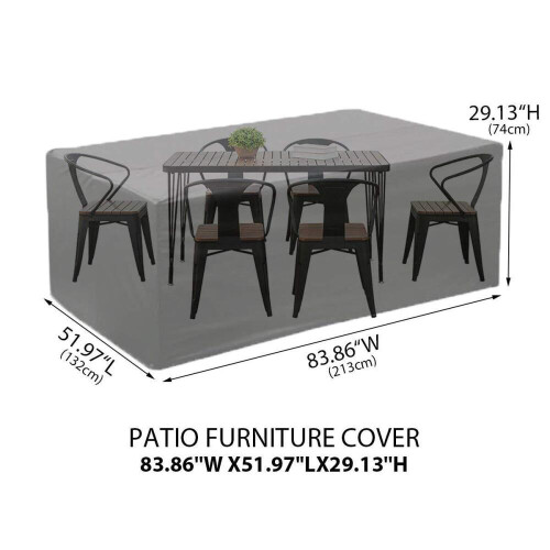 Cubierta de mesa rectangular para patio de alta resistencia, 600D, resistente, compatible con mesas y sillas de comedor para exteri 1
