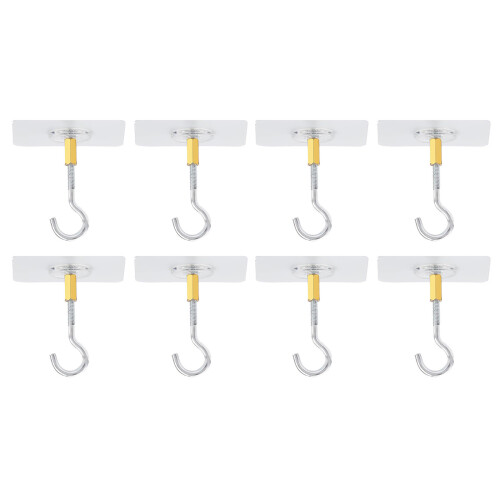 8pcs Invisible Ceiling Hooks Adhesive Mounts For Curtains-A