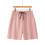 Men's Shorts Casual Stretch Solid Short Elastic Waist-Pink M 1