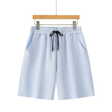 Men's Shorts Casual Stretch Solid Short Elastic-Sky Blue L