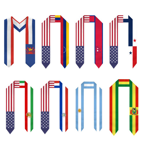 Comfortable Graduation Sash Flag Pattern Ceremony Stole-B SS2 1