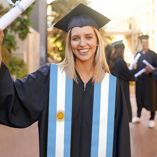 Graduation Sash with Colorful Flags Pattern Ceremony-A SS6 2