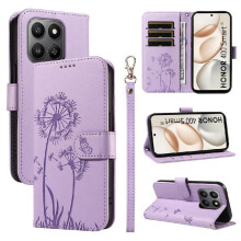 Compatible with Honor X7D Flip Case with Card Slots And Wrist Strap Stylish And Protective Dandelion Print Leather Phone Case