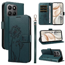 Compatible with Honor X7D Flip Case with Card Slots And Wrist Strap Stylish And Protective Dandelion Print Leather Phone Case