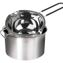 2-Pack Stainless Steel Double Boiler, Heat-Resistant Handle for Chocolate, Butter, Cheese, Caramel and Candy- Steel Melting Pot, 2 Cup Capacity,