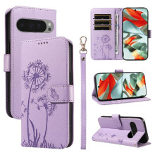 Compatible with Google Pixel 10 Pro XL Flip Case Dandelion Print Leather Phone Case with Card Slots And Wrist Strap Stylish And Protective