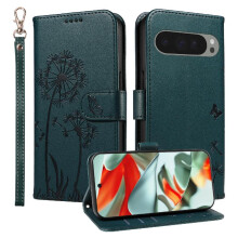 Compatible with Google Pixel 10 Pro XL Flip Case Dandelion Print Leather Phone Case with Card Slots And Wrist Strap Stylish And Protective