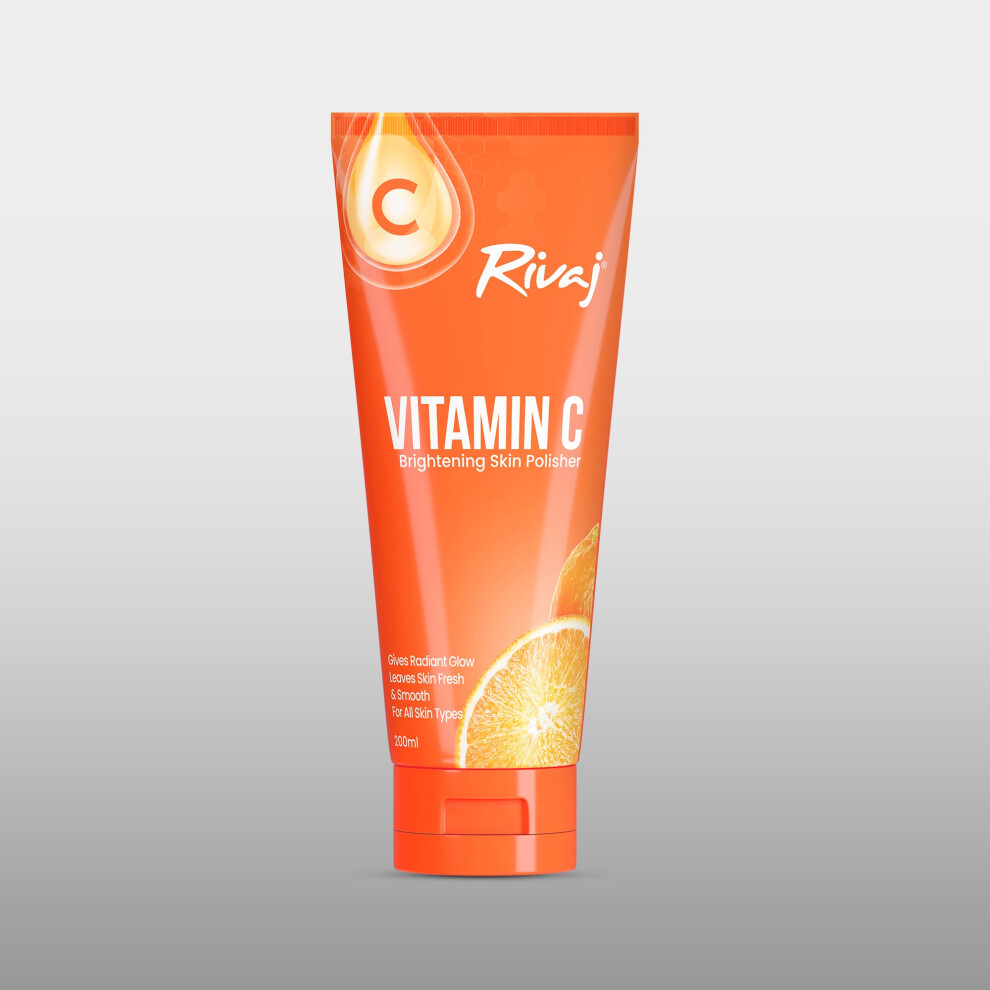 Rivaj Vitamin C Skin Polish | Exfoliating Scrub, Glowing Skin Scrub, Deep Exfoliation - 200ml