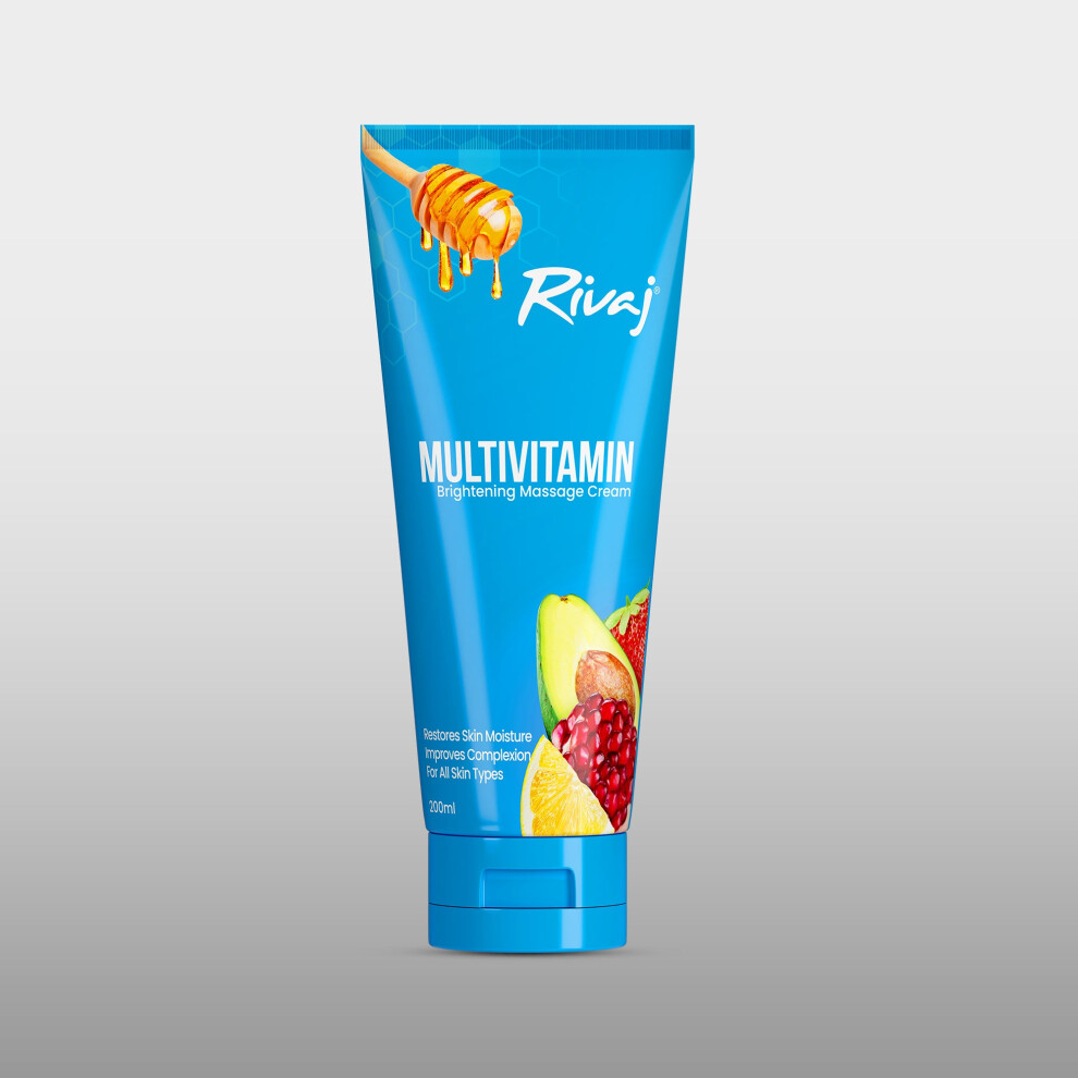 Cream Rivaj Multi-Vitamin Massage | Nourishing Skincare Moisturizer, Vitamin Enriched Glowing Skin Hydrating Face - 200Ml