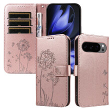 () Compatible With Google Pixel 10 Pro Flip Case Dandelion Print Leather Phone Case Stylish And Protective With Card Slots And Wrist Strap