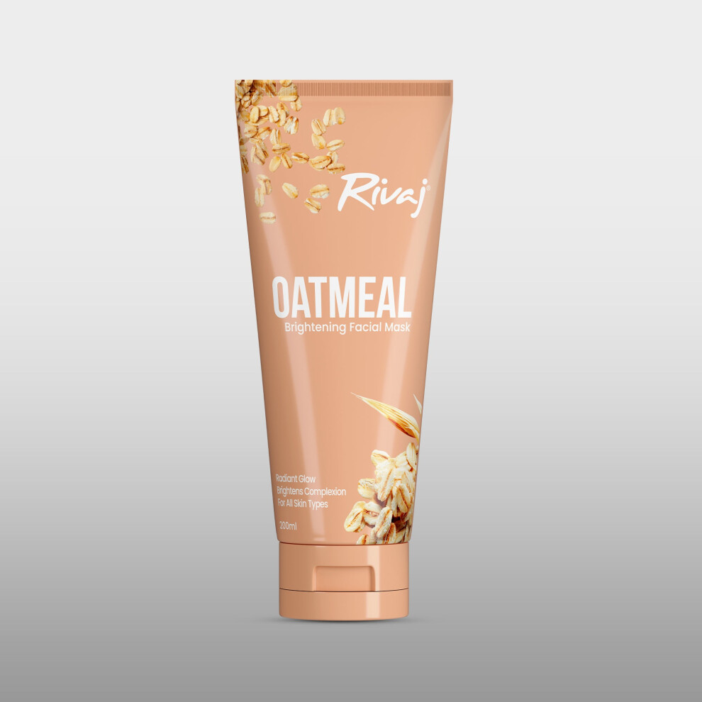 Rivaj Oatmeal Brightening Facial Mask | Glowing Skin Mask, Deep Cleansing Mask, Oatmeal Skincare, Hydrating Facial Mask - 200ml