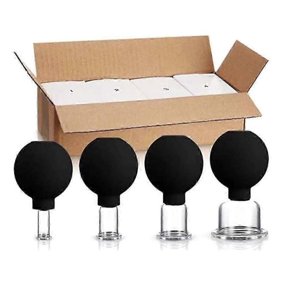 Black (Black)Face Cupping Therapy Set Glass For Facial Massage Cupping Vacuum Suction Massage