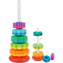 Five Wheel Rotating Tower Rainbow Rotating Tower Toy Rotating Le Folding Le Children's Early Education Puzzle Ring Toy,Fast Shipping The B