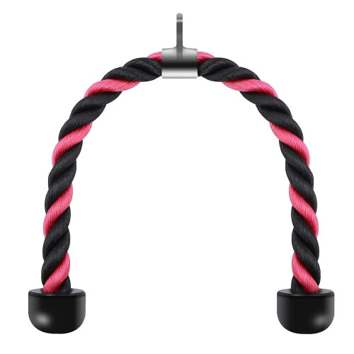 Heavy Duty Biceps Triceps Training Nylon Pull Rope with Stainless Steel Snap Hook Two-Color Pull Down Fitness Cable Attachment Machine Spo