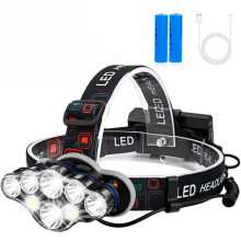 40000LM Waterproof USB Rechargeable LED Headlamp with Powerful Beam for Camping Hiking Cycling