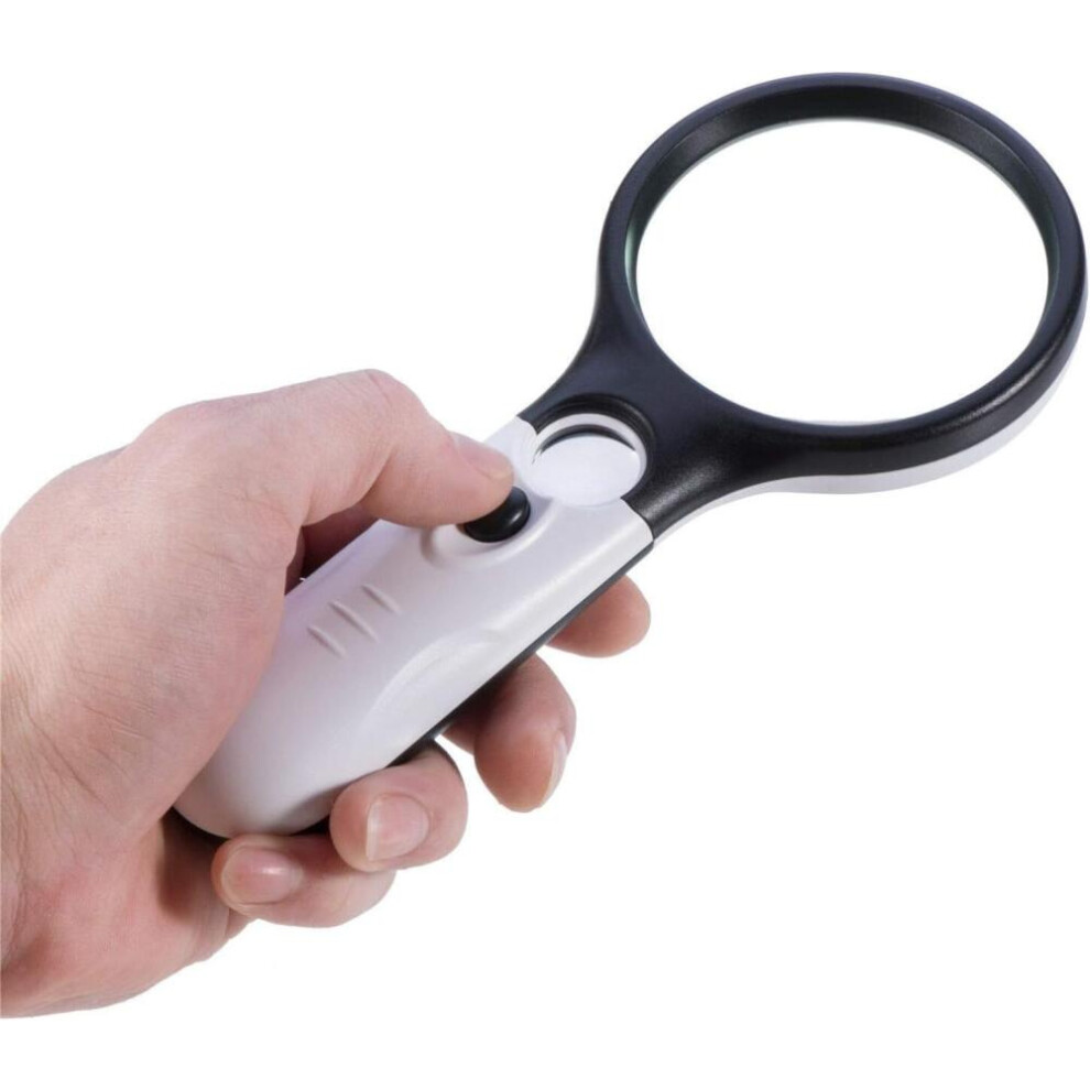 Light New 10X Handheld Magnifying Glass Reading Lens 3 Led Jewelry Loupe