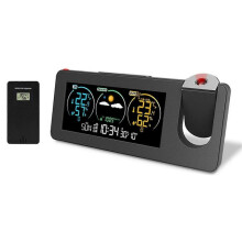 Electronic Projection Weather Station Thermometer Outdoor/Indoor Weather Forecast Temperature and H