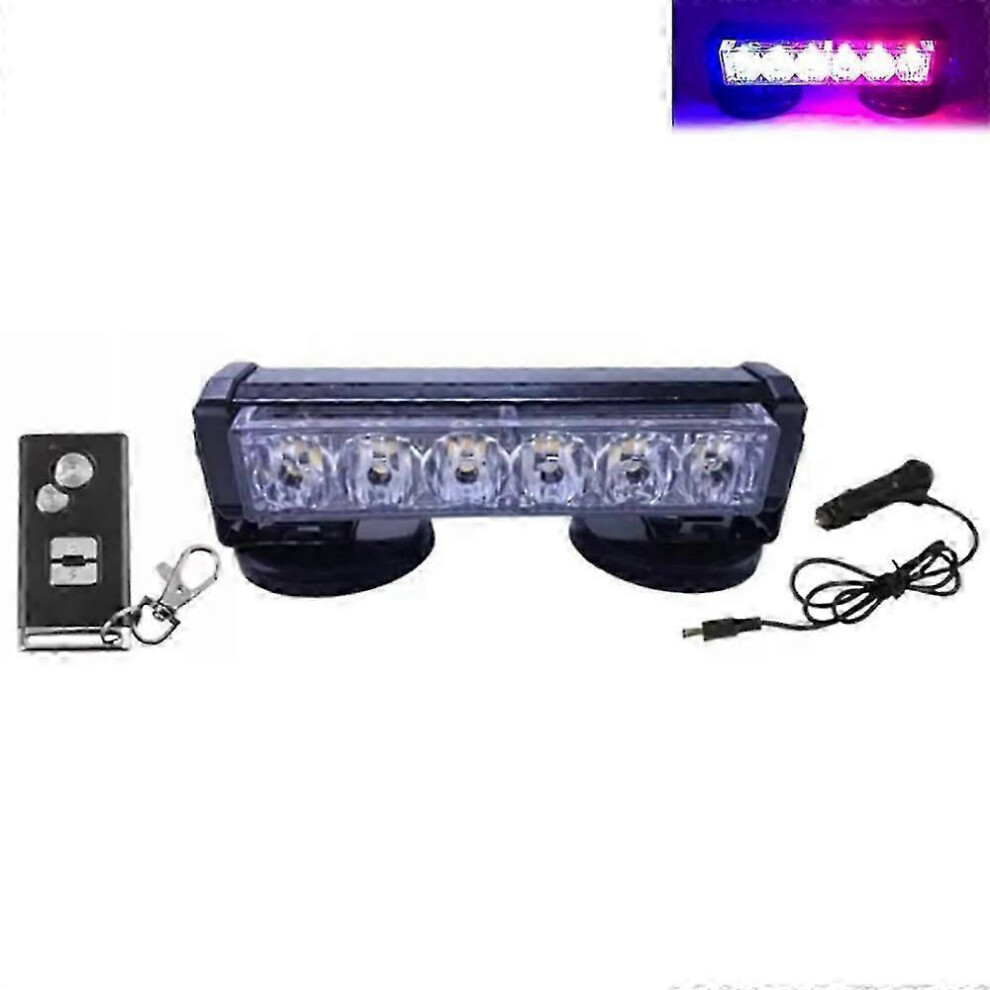 ( )Car Strong Magnetic Flash 6Led Car Emergency Trunk Warning Lamps Red/Blue/Light 6485316875087