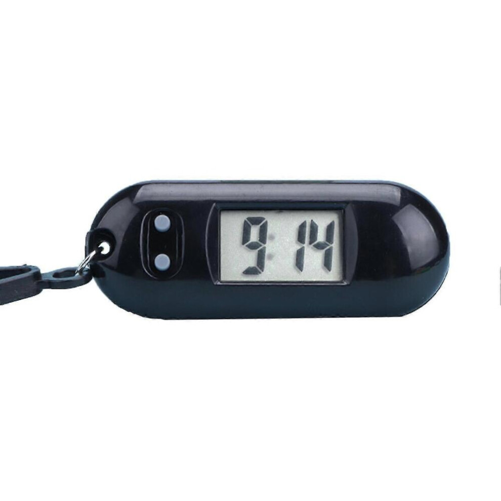 (Black)Electronic Clock Silent Lcd Digital Display Portable Student Exam Study Desktop Clock Keychain Compatible Library City 6485316875100