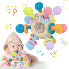 Jouets pour bébé de 0 à 6 mois, jouets de dentition sensoriels Montessori, balle d'activité pour bébé, hochet de dentition pour nouvea