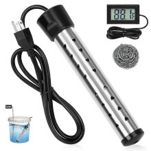 Chauffe-eau à immersion, chauffe-eau portatif de 1 500 W avec protection en acier inoxydable 304, chauffe électrique
